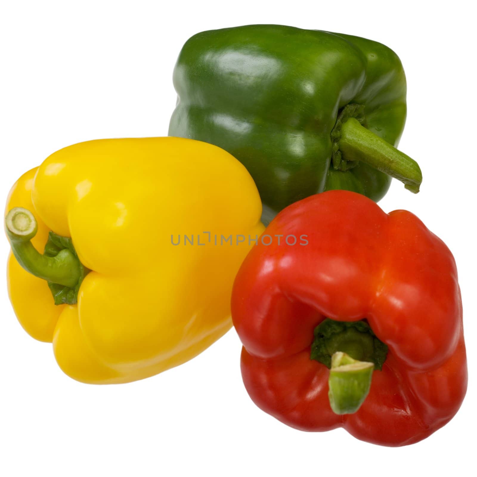 Sweet bell peppers on a white background