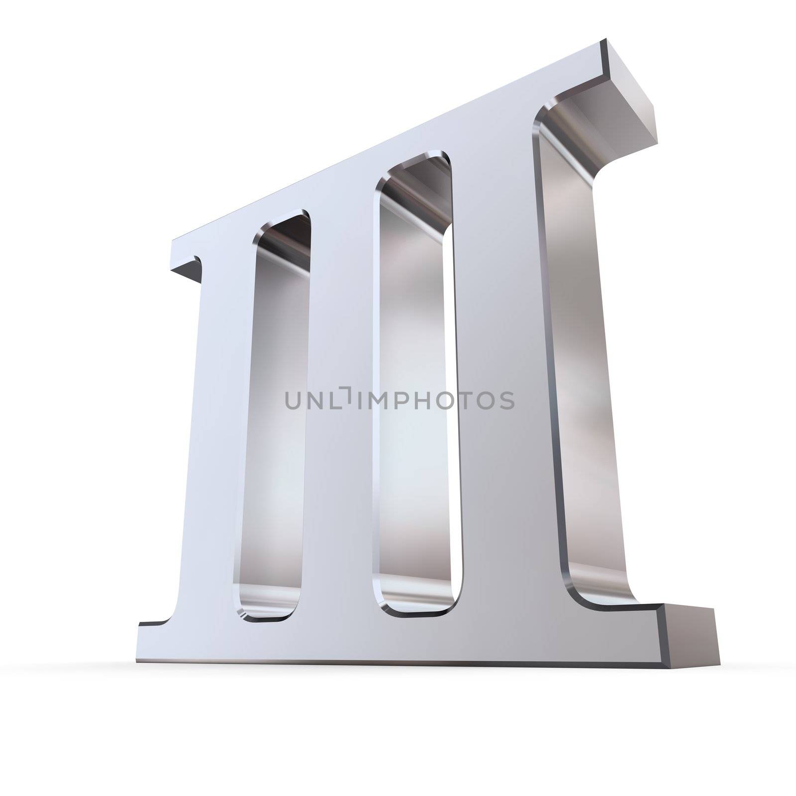 Metallic Roman Numeral 3 by PixBox