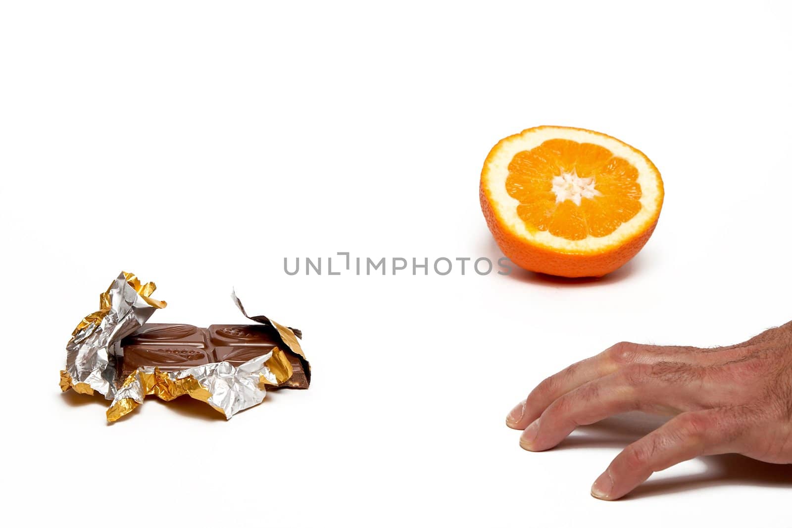 What to choose? Chocolate or orange. Saparate on white.
