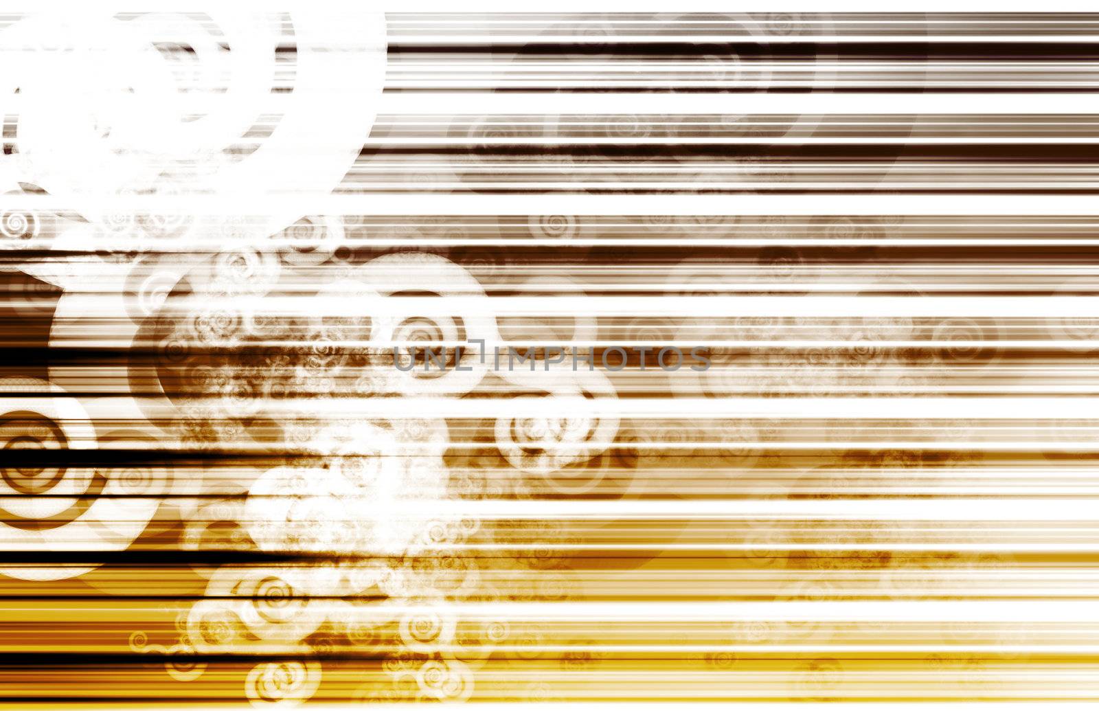 Orange Information Technology with Glowing Lines