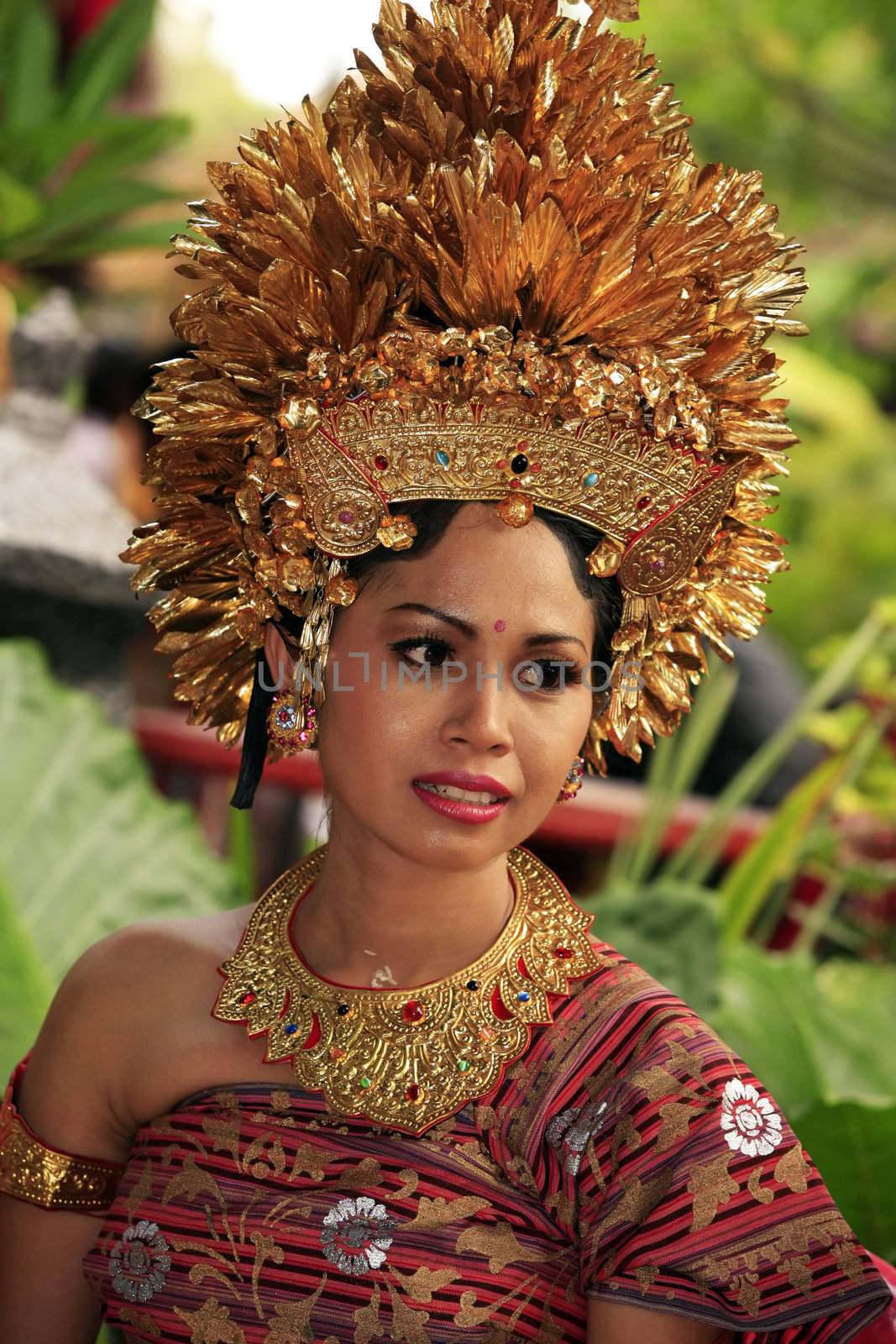 Attractive Bali bride in a traditional suit. Bali, Indonesia