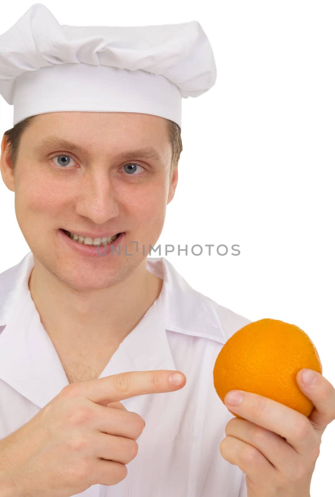 Cook with orange in hand by pzaxe