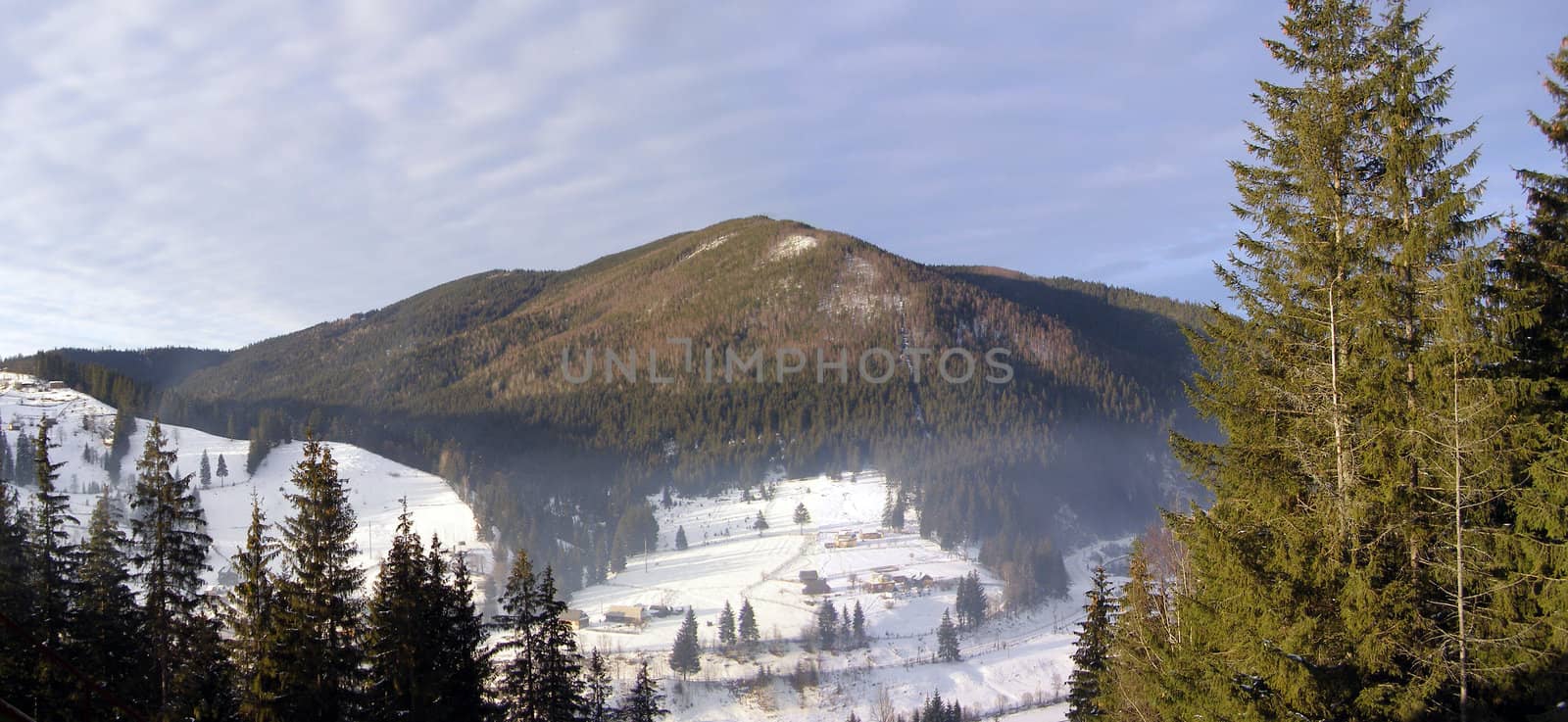 in winter high snowy Carpathian mountains beckon by their beauty and sublimity. 