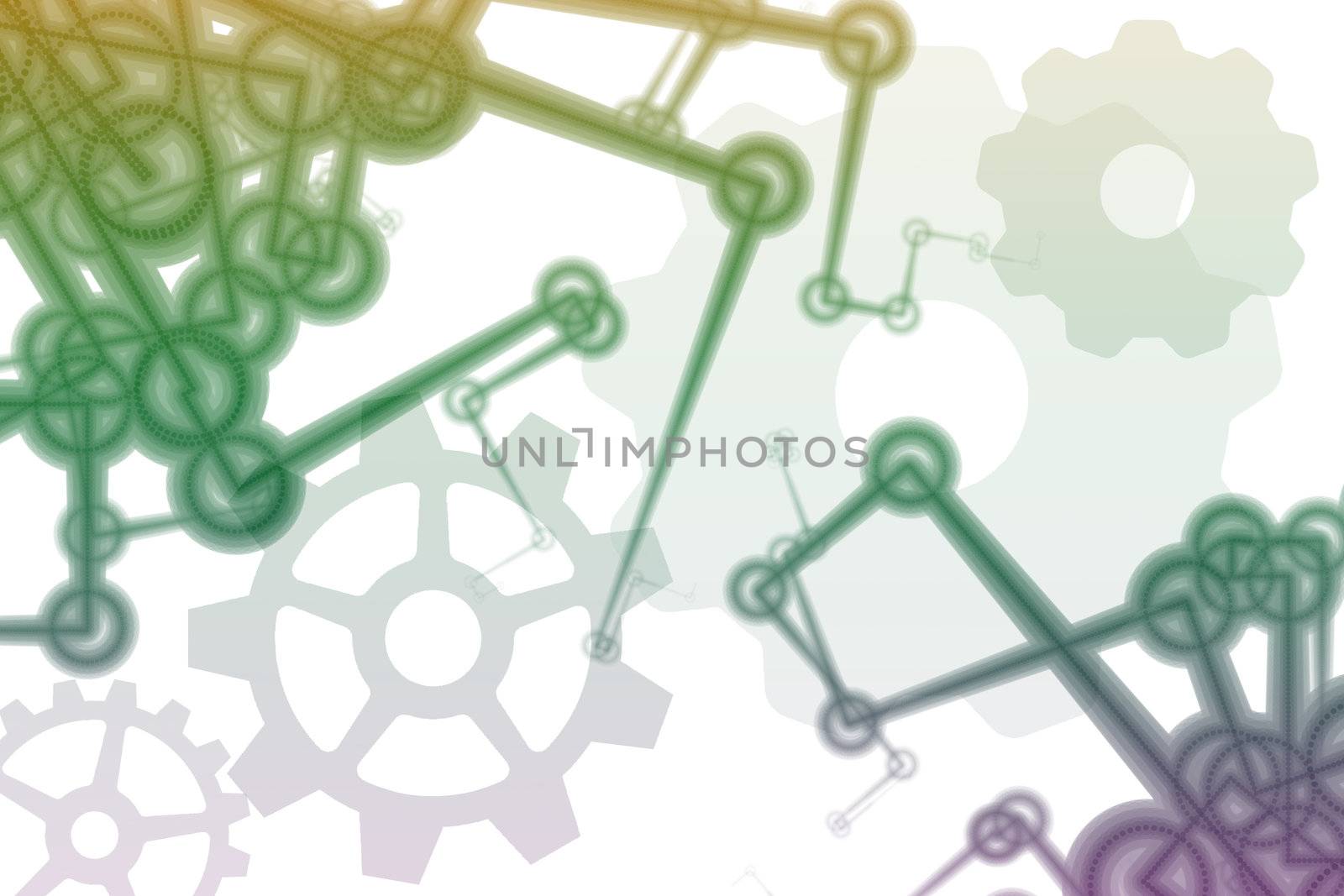 Futuristic Factory Robot Tech Arms Abstract Illustration