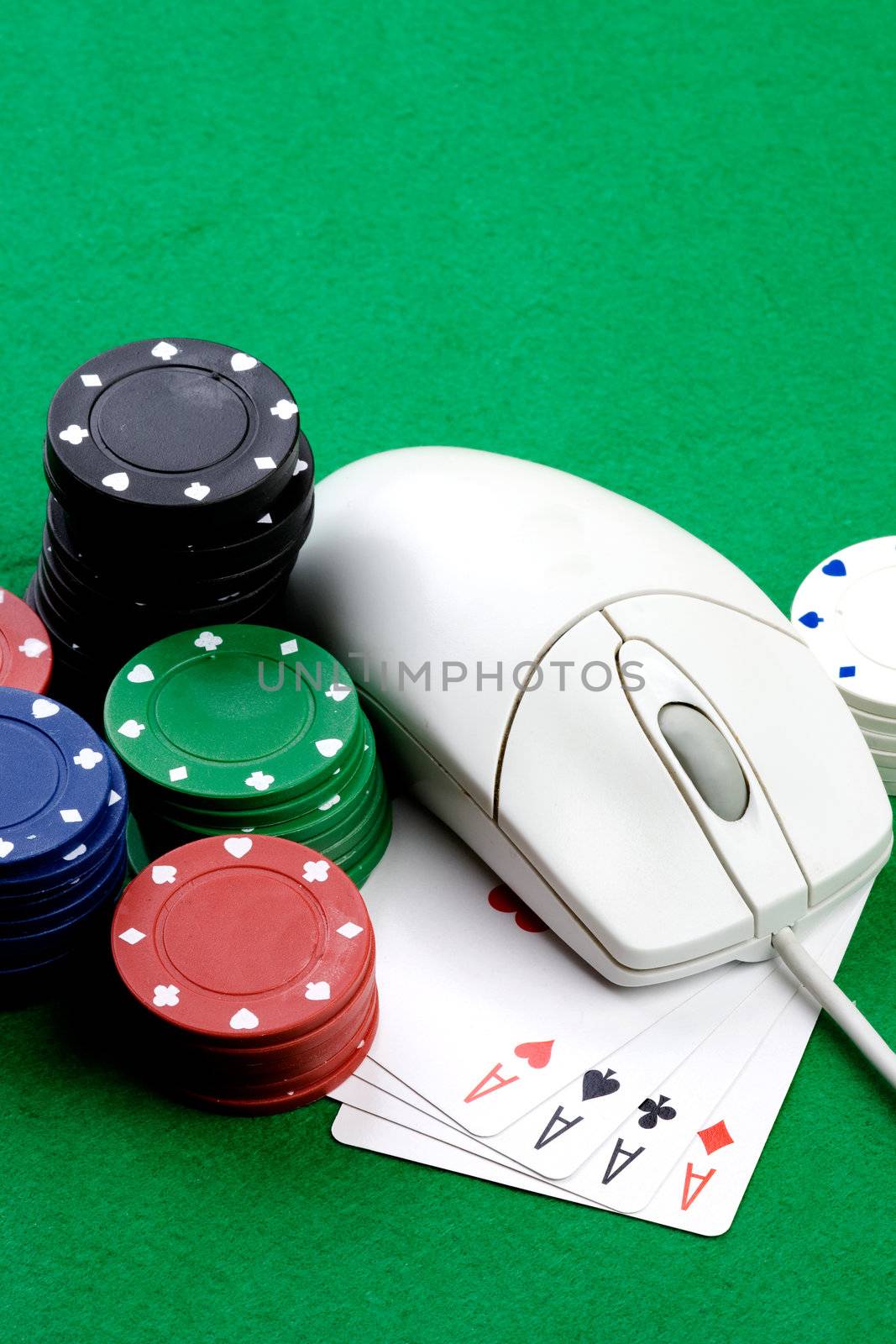 Online Gambling Concept by leaf