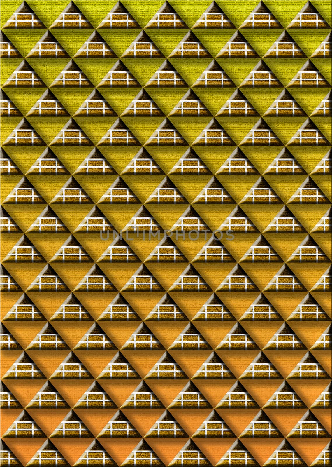 construction of pyramids one up to the others whit shadows