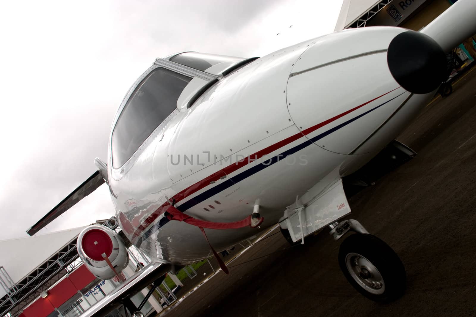 A perspective of white executive jet