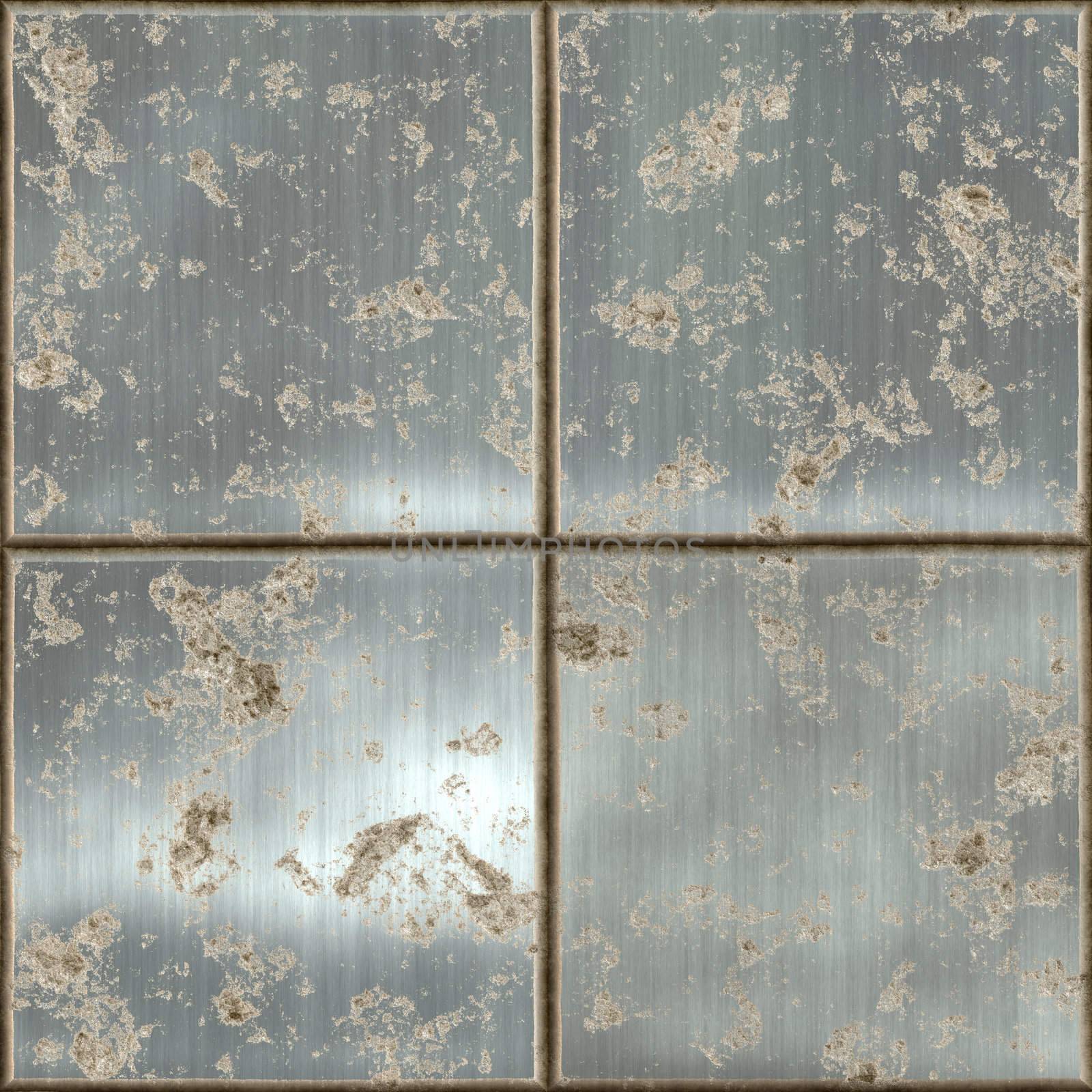large metal plates with rust