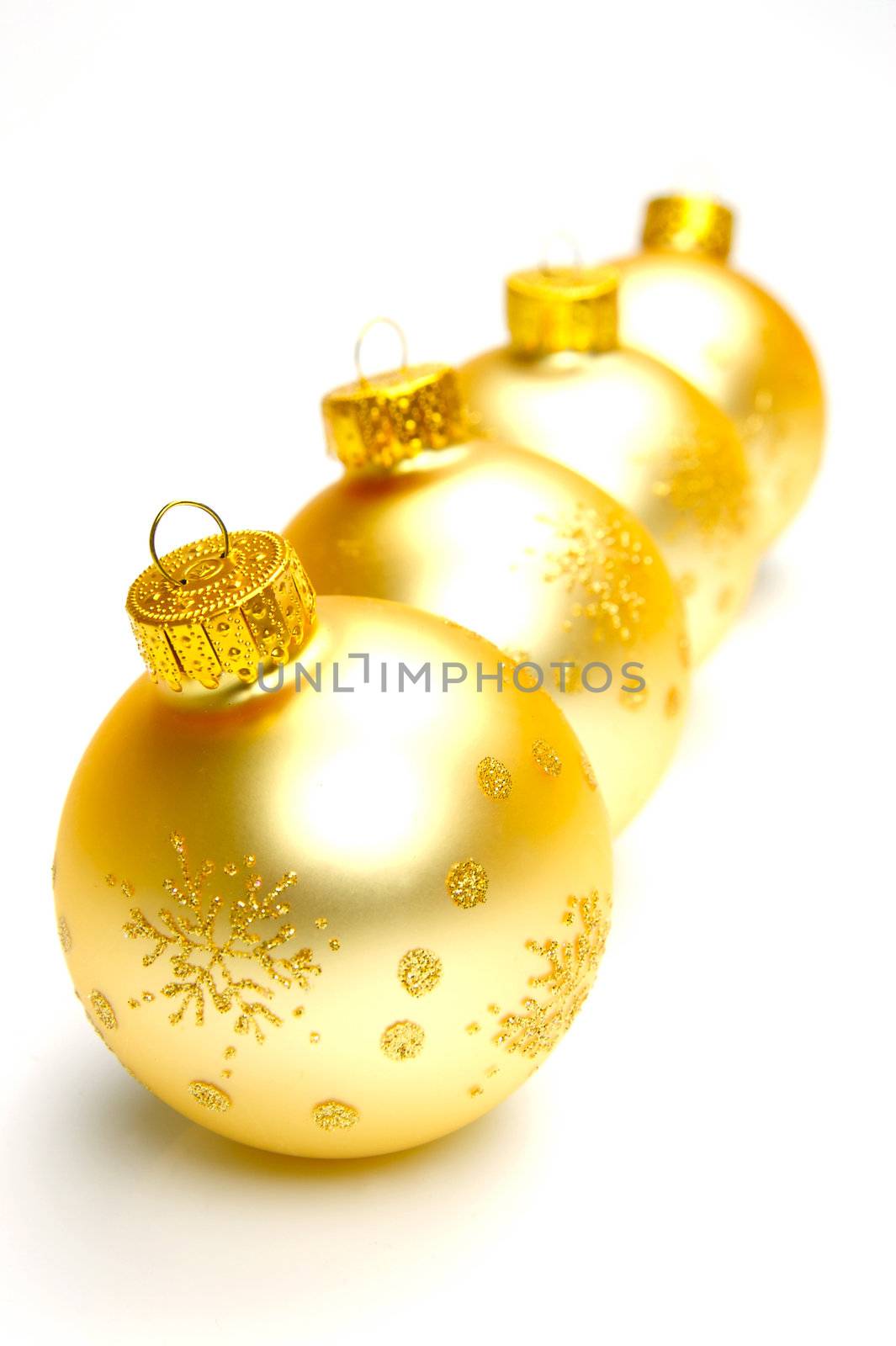 Christmas ornaments isolated on a white background