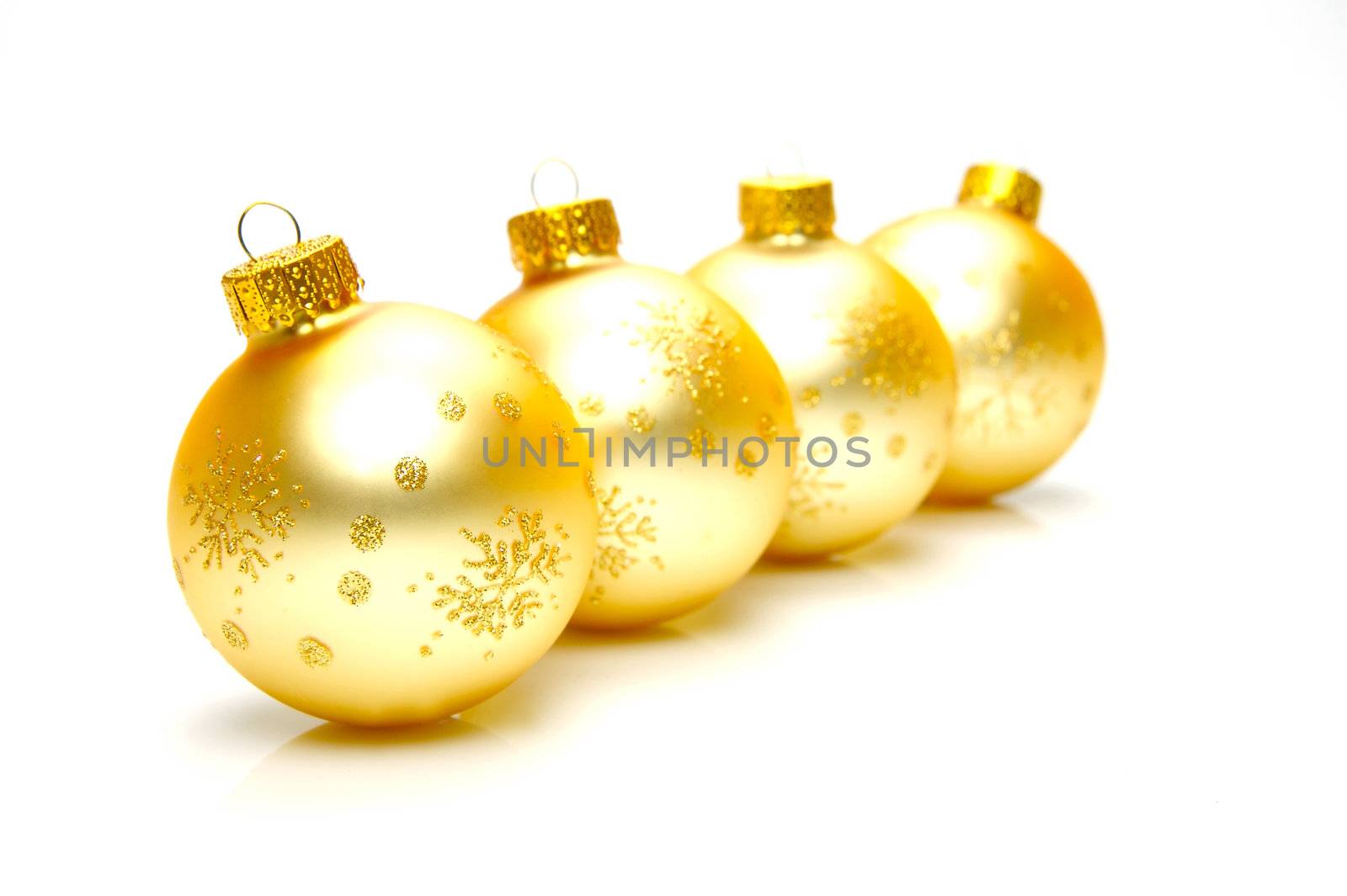 Christmas ornaments isolated on a white background