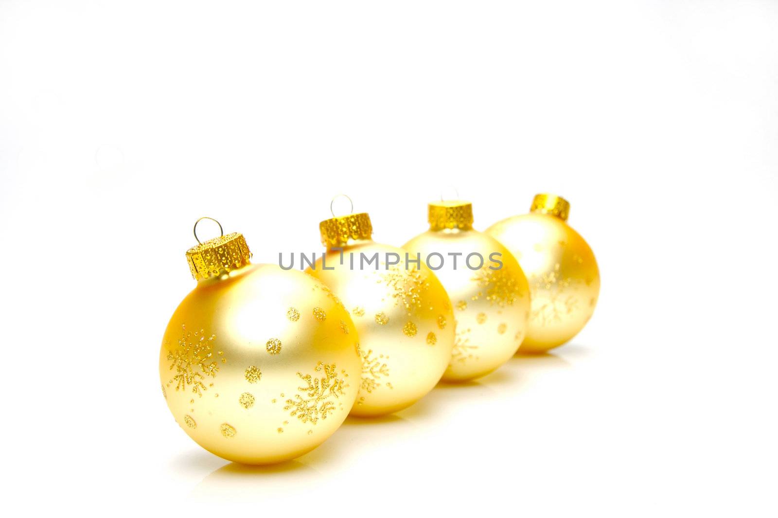 Christmas ornaments isolated on a white background