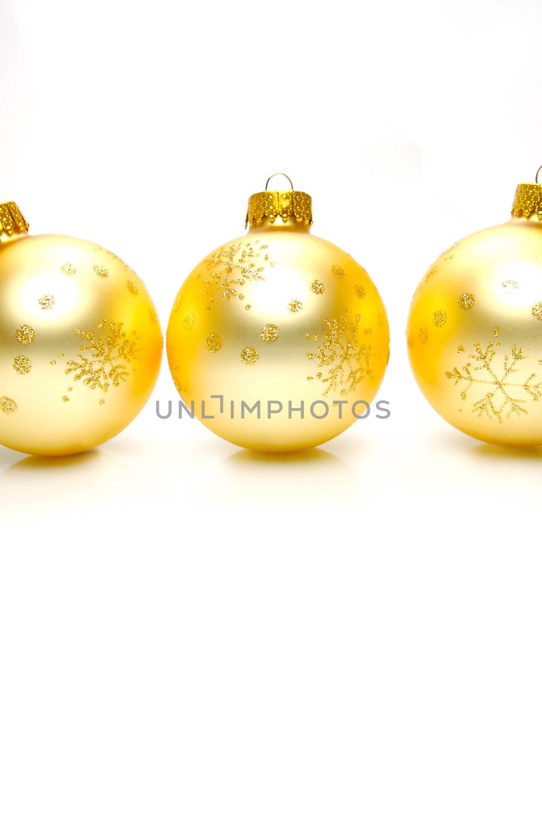 Christmas ornaments isolated on a white background