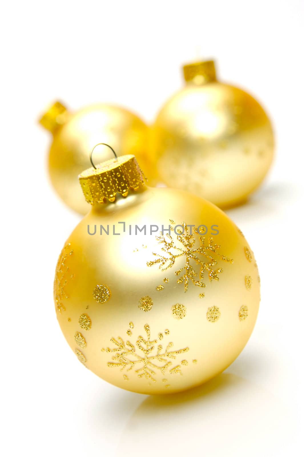 Christmas ornaments isolated on a white background