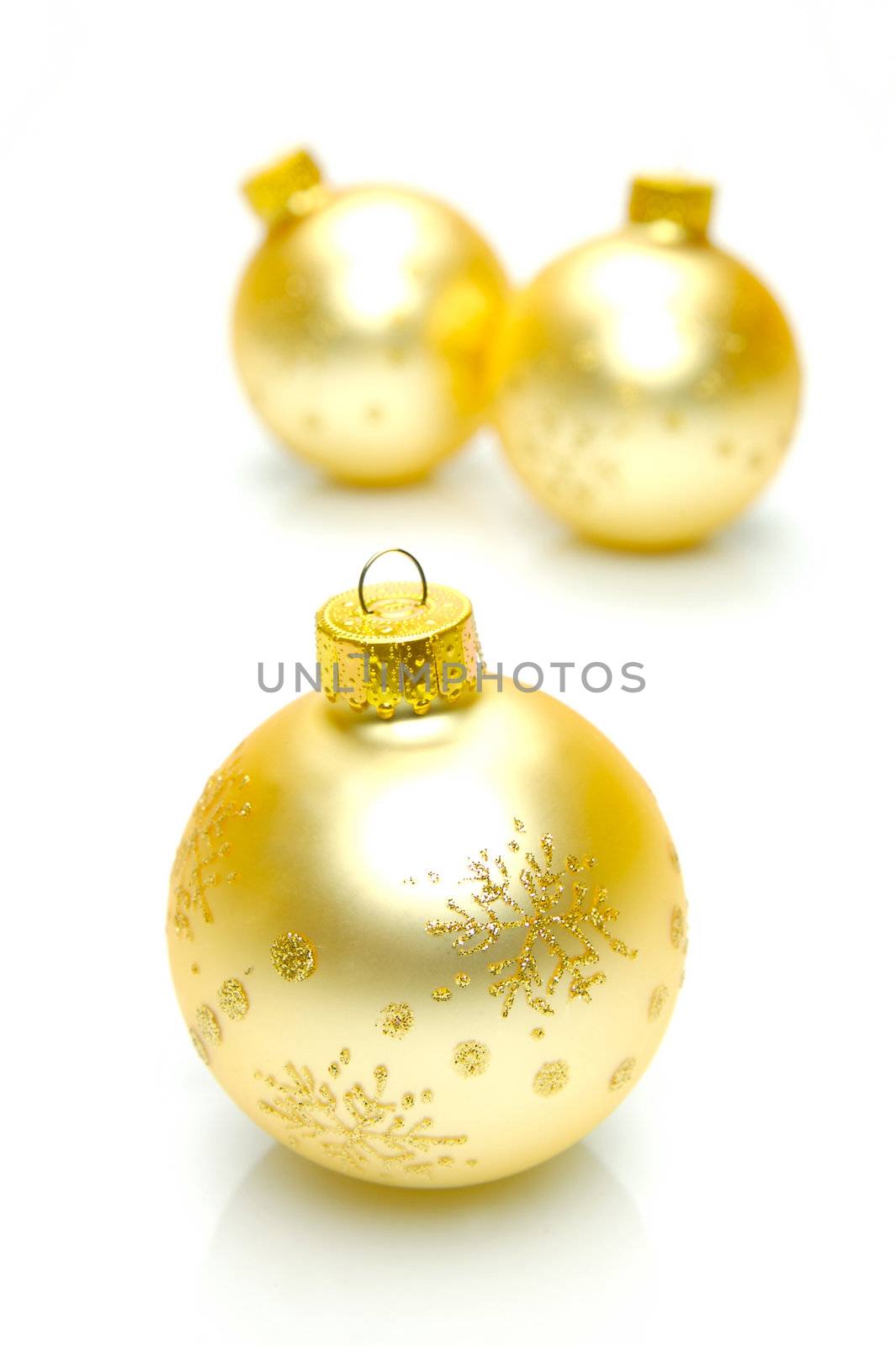 Christmas ornaments isolated on a white background