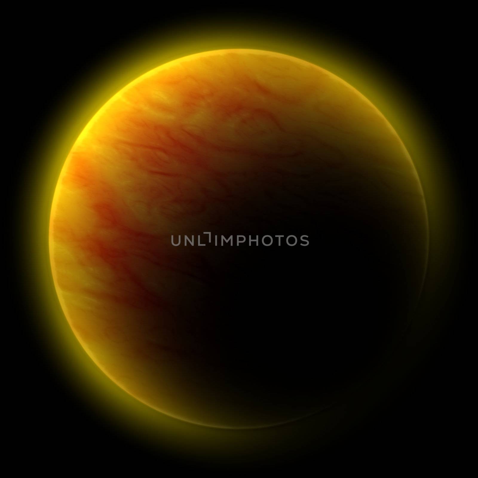 3d rendered red planet, great as a design element, over a black background, global warming concept