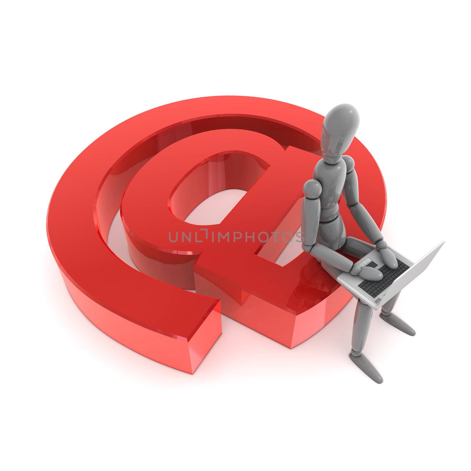 Sitting on a Red Glossy AT Sign by PixBox