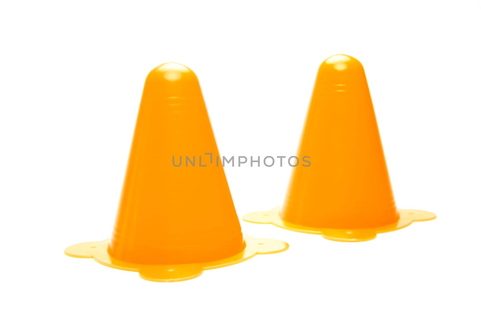 Witches hats isolated against a white background