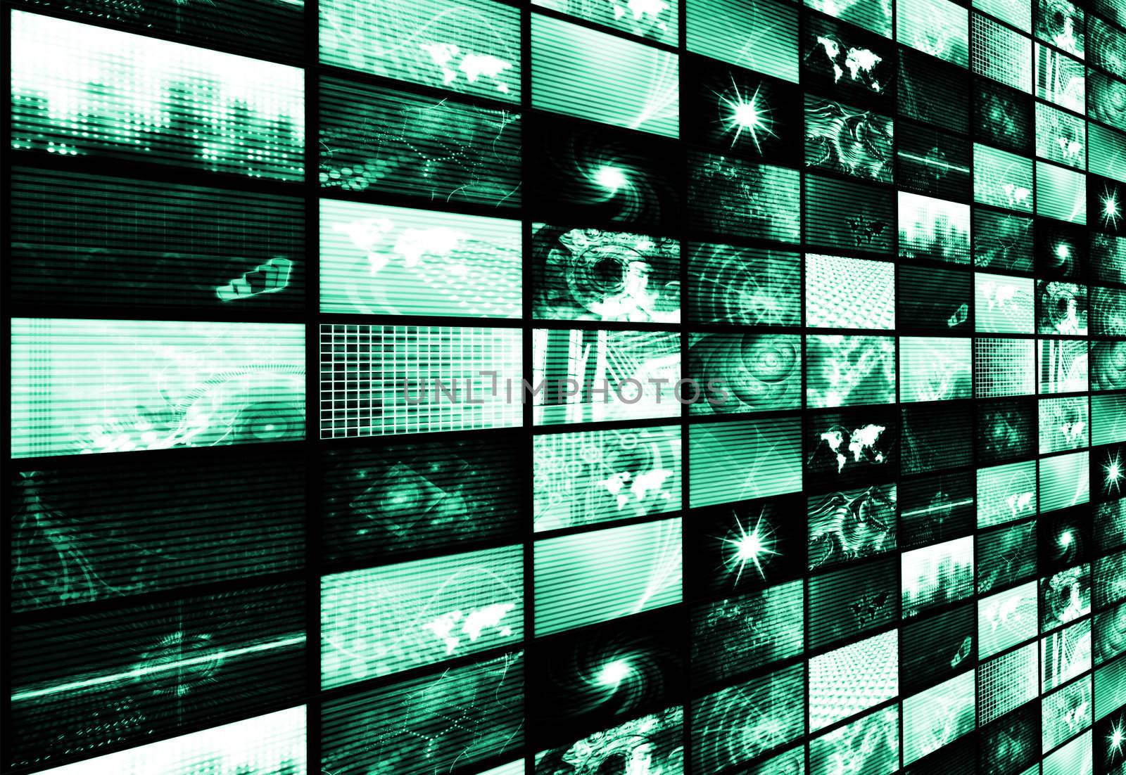 Futuristic Digital Age TV and Channels Background