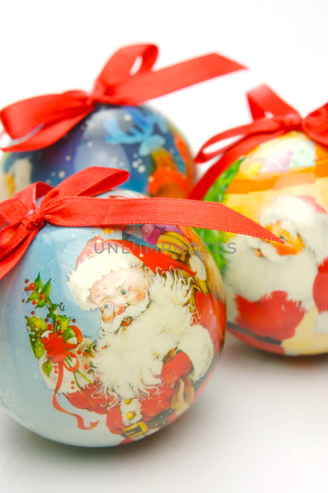 Christmas ornaments isolated on a white background