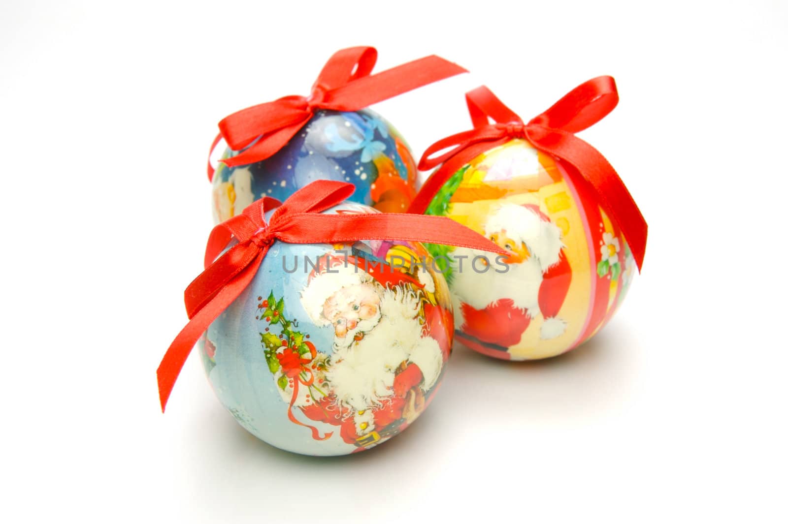 Christmas ornaments isolated on a white background