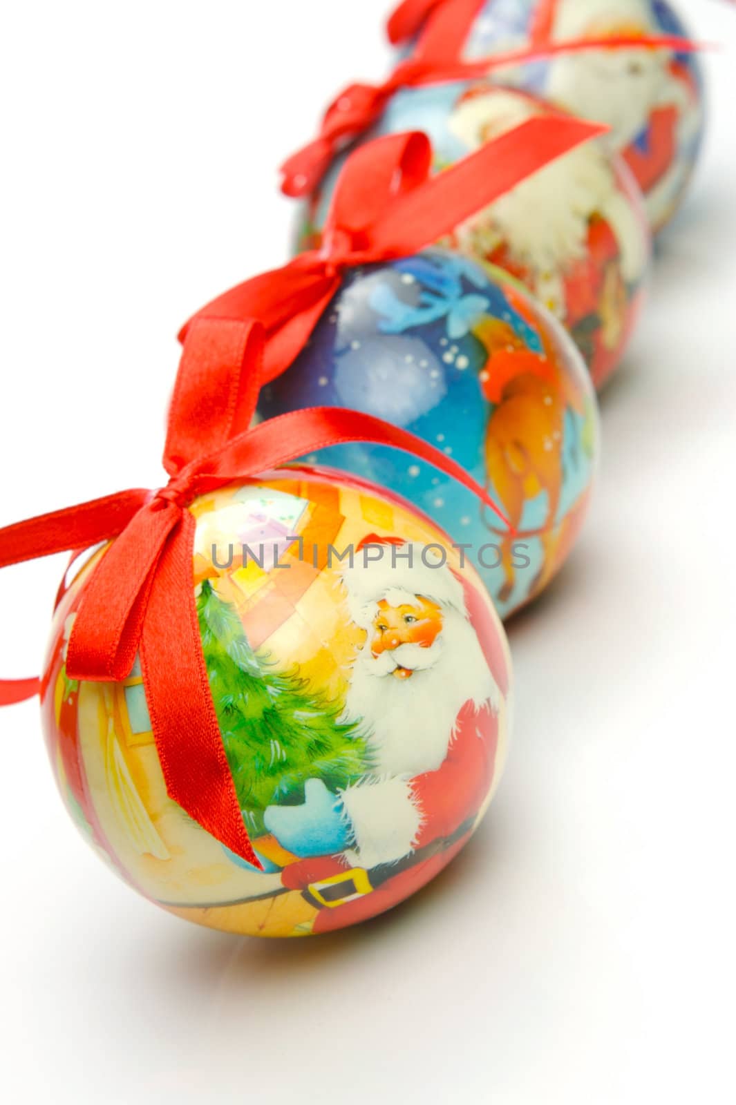 Christmas ornaments isolated on a white background