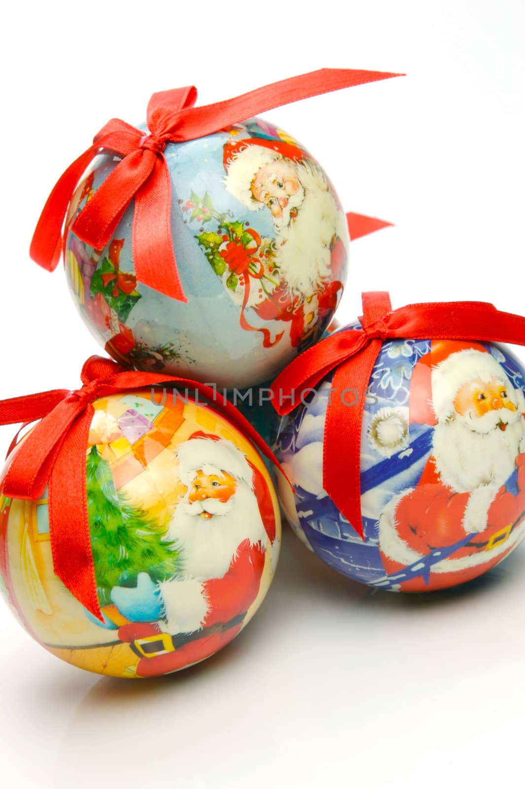 Christmas ornaments isolated on a white background