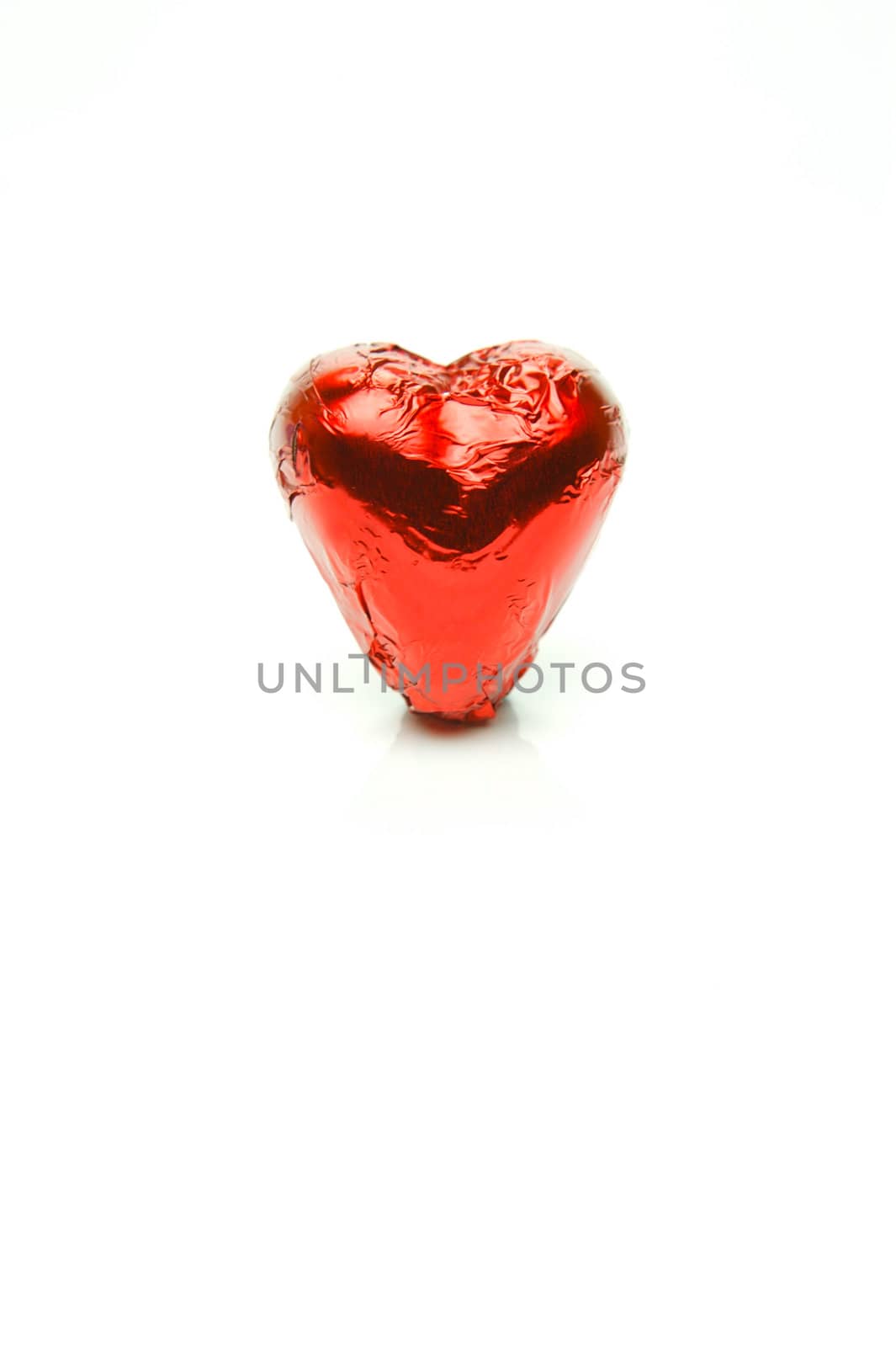 Chocolate love hearts isolated against a white background