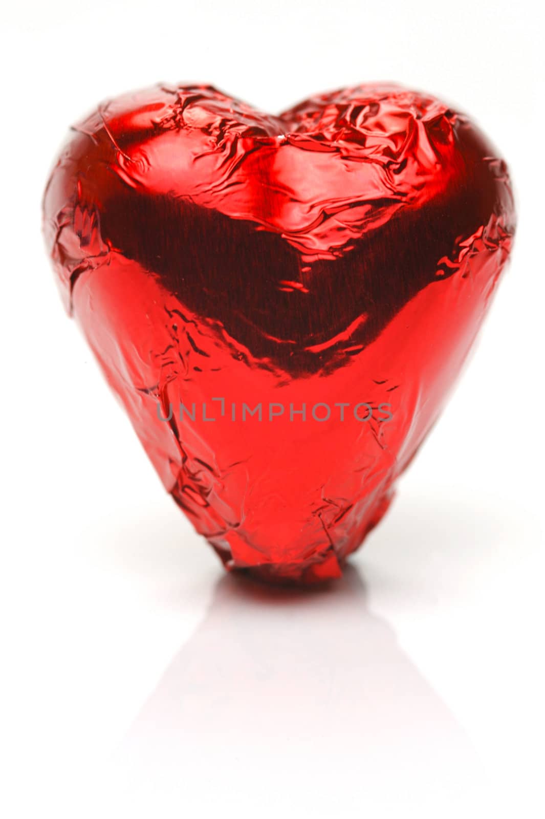 Chocolate love hearts isolated against a white background