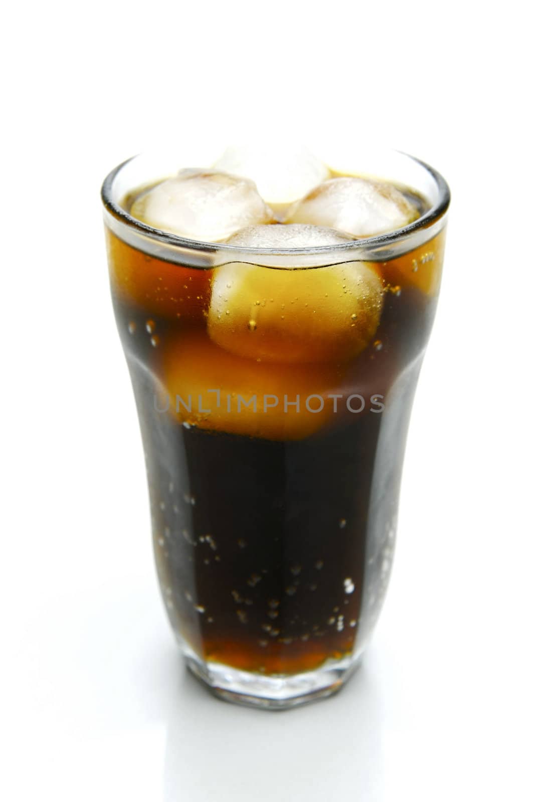 A glass of cola isolated on white