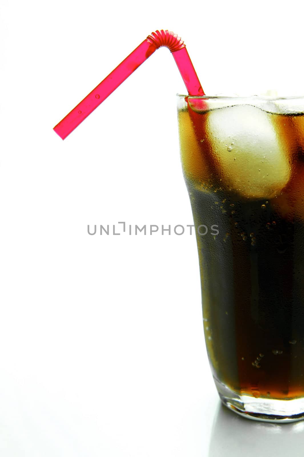 A glass of cola isolated on white