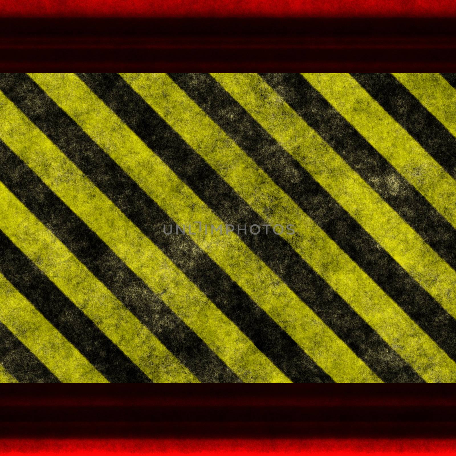 Black and yellow warning / hazard background with red frame