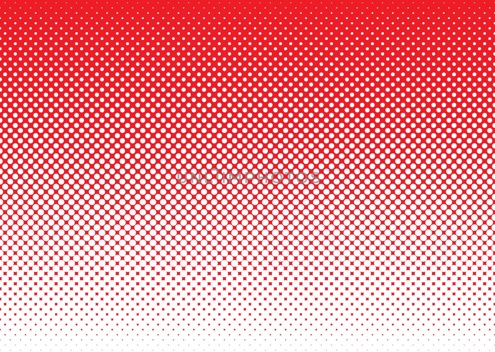 Red background with white halftone dot gradient concept