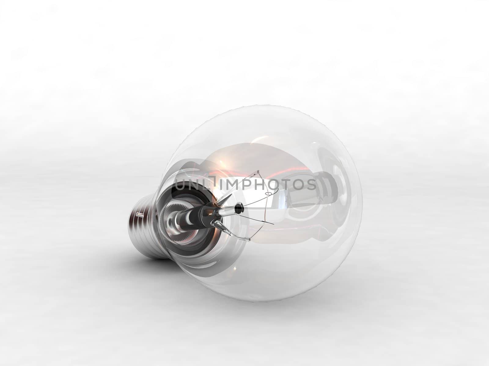 three dimensional isolated electric bulb
