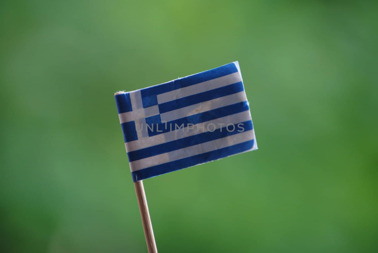 greek flag on green background