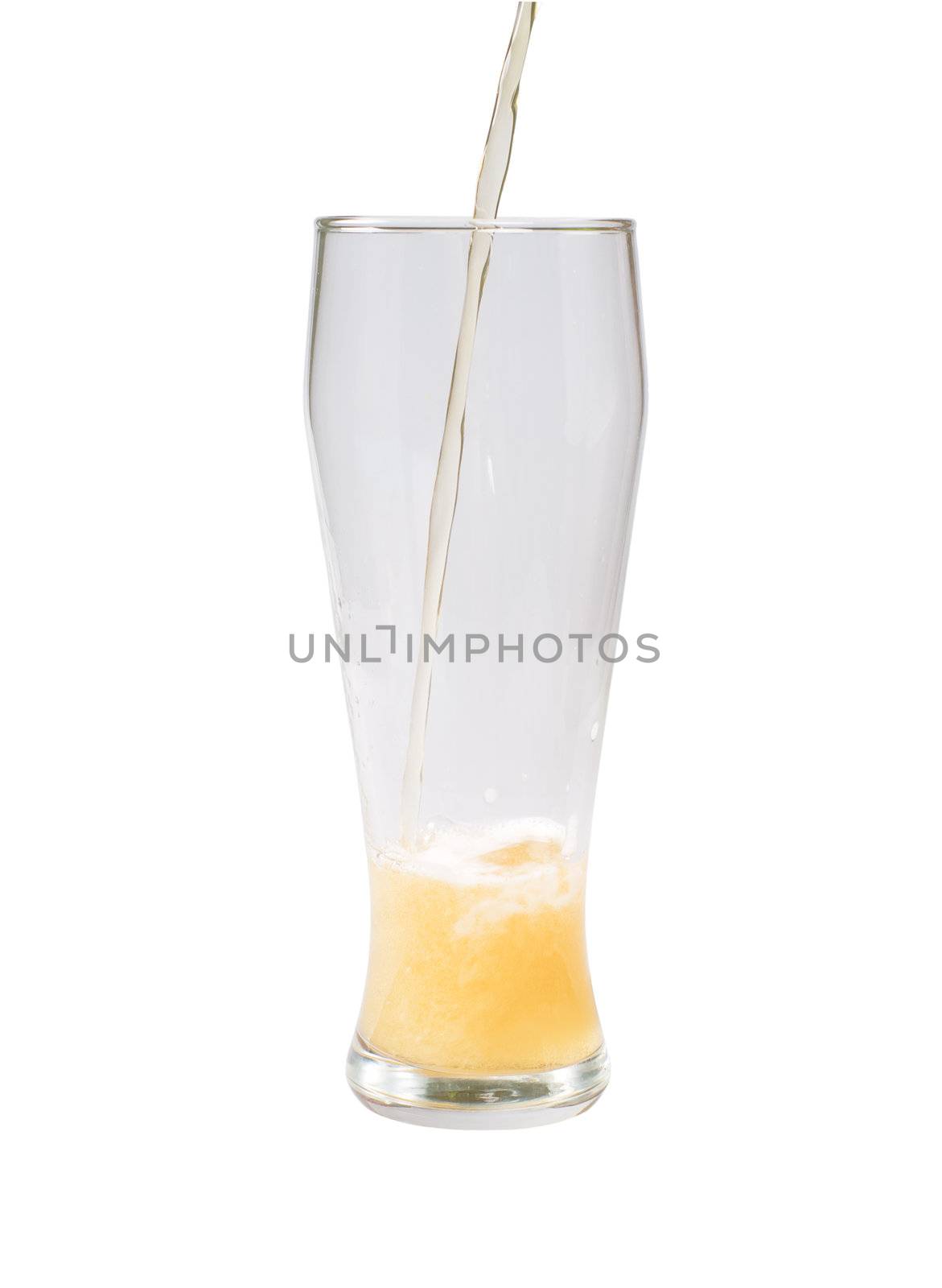  beer in a glass. It is isolated, on a white background