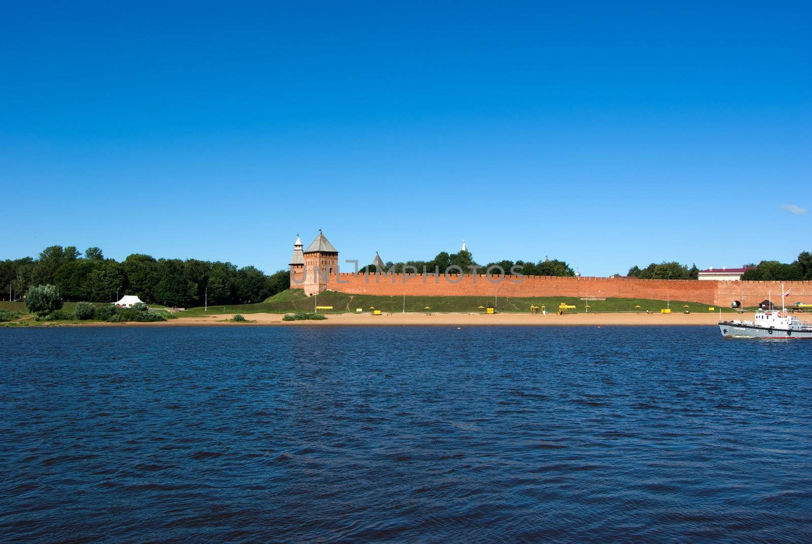 The Kremlin great Novgorod. Sort from inverse coast of the river Volkhov.