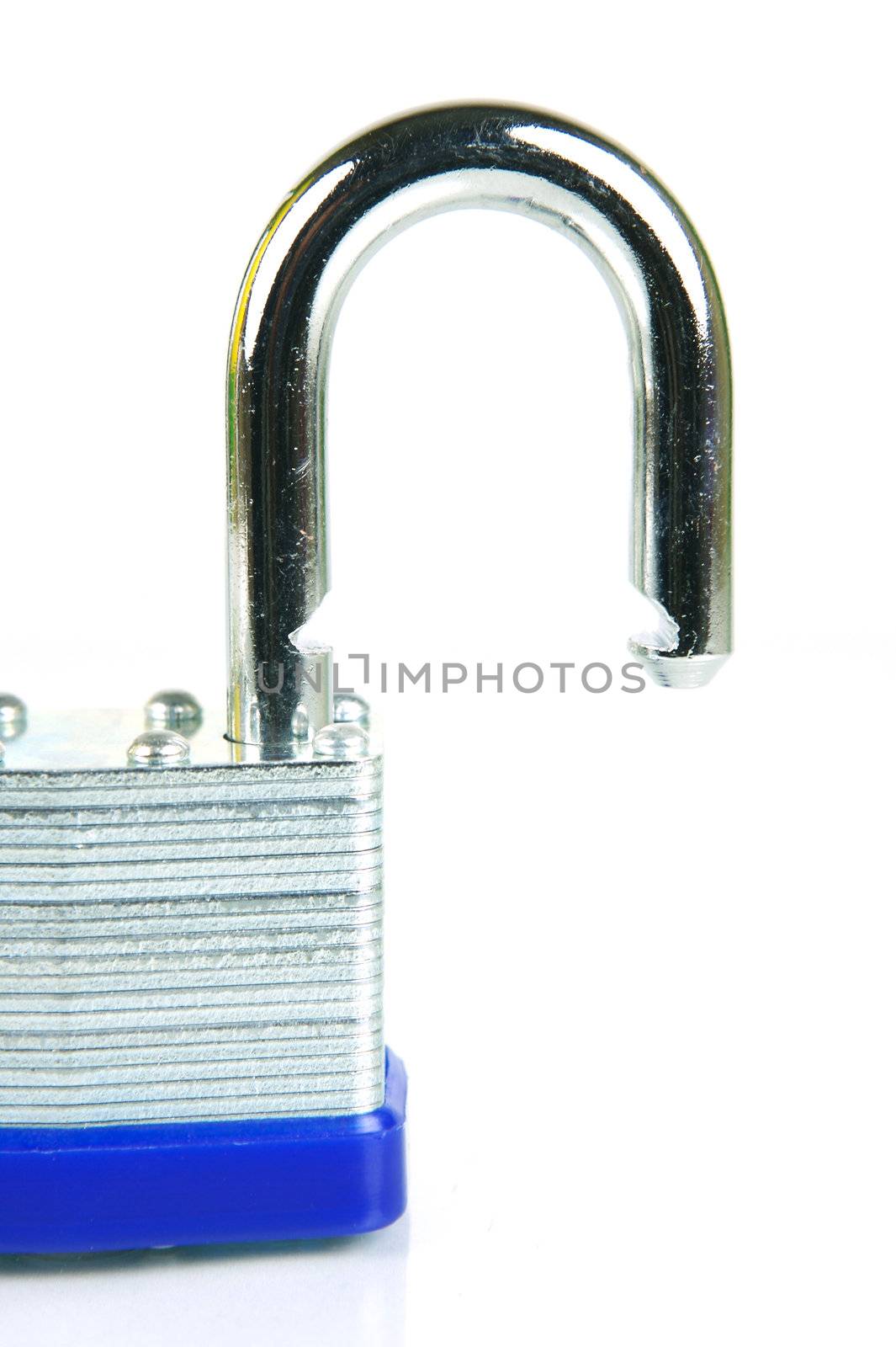 A padlock isolated against a white background