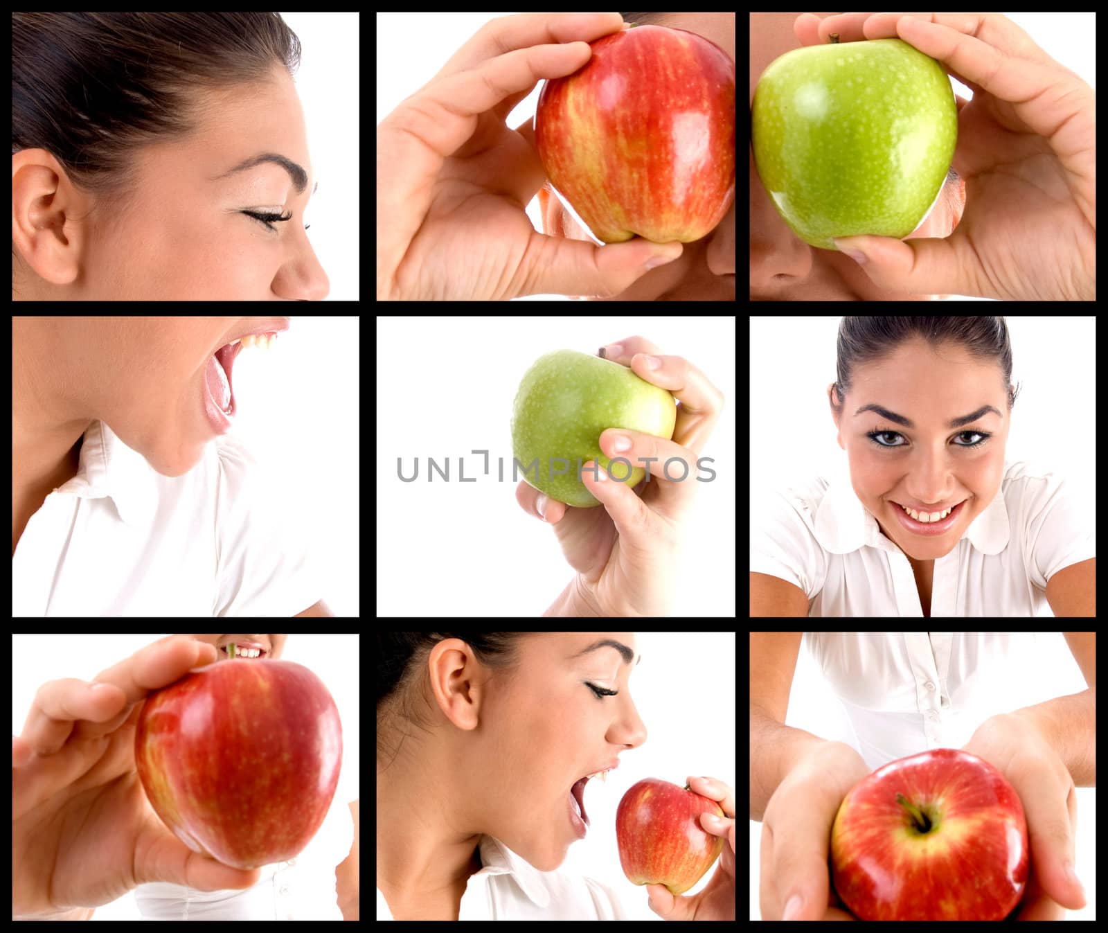 photomontage of  woman eating apple by imagerymajestic