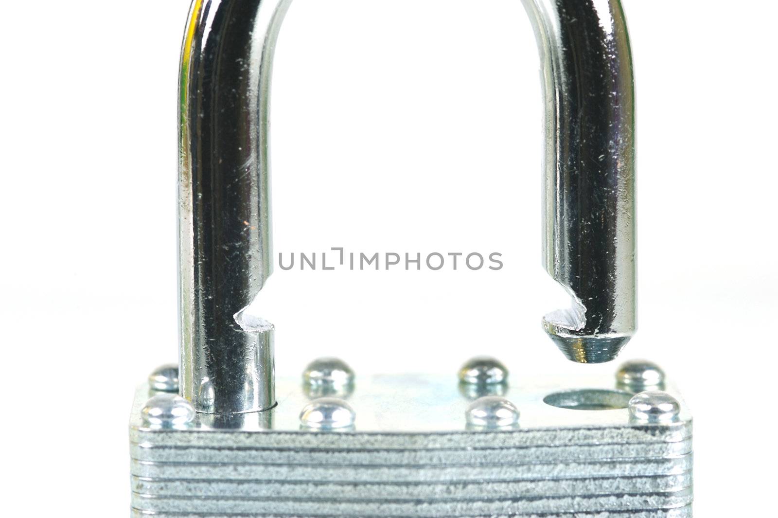 A padlock isolated against a white background