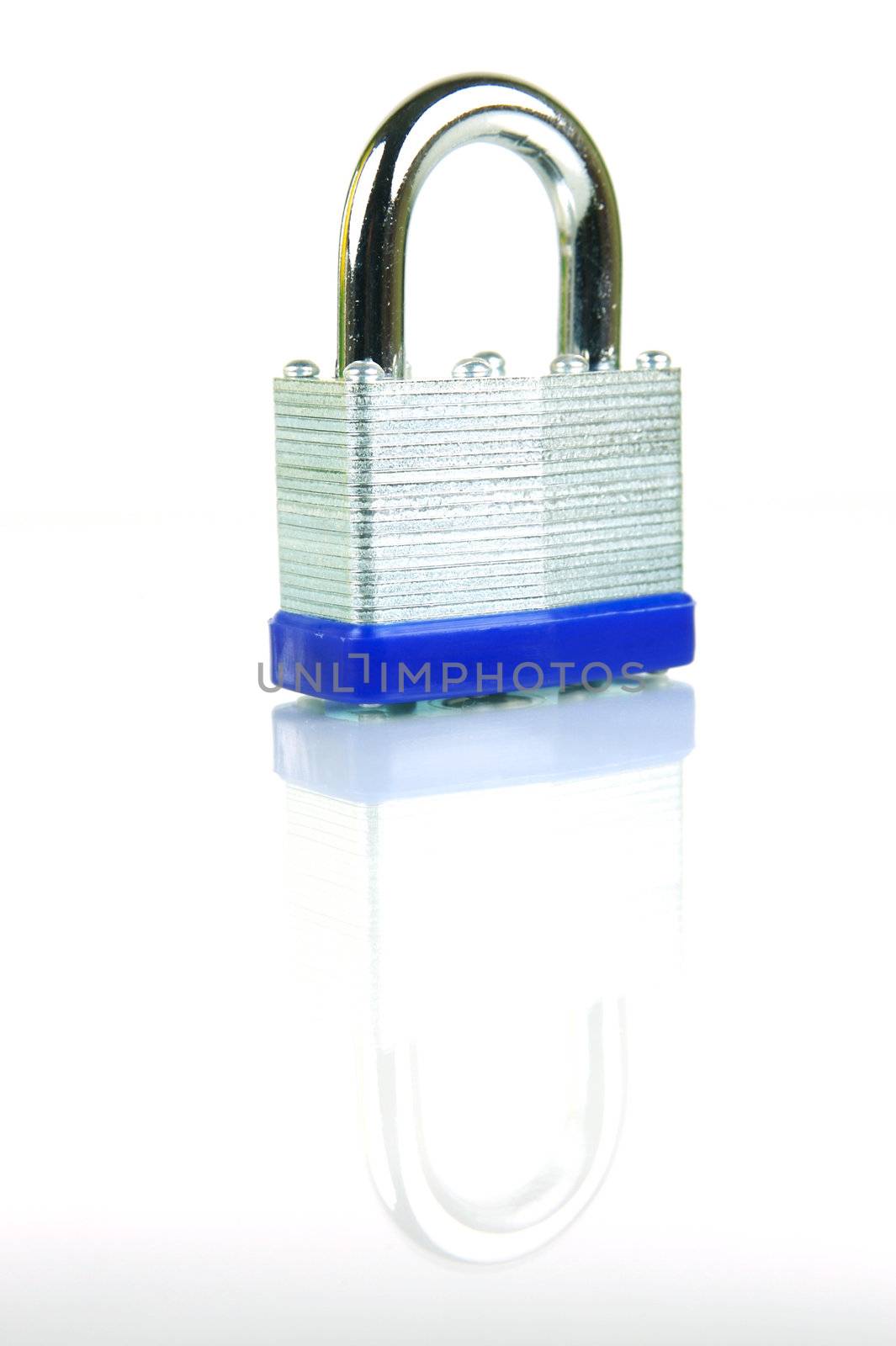 A padlock isolated against a white background