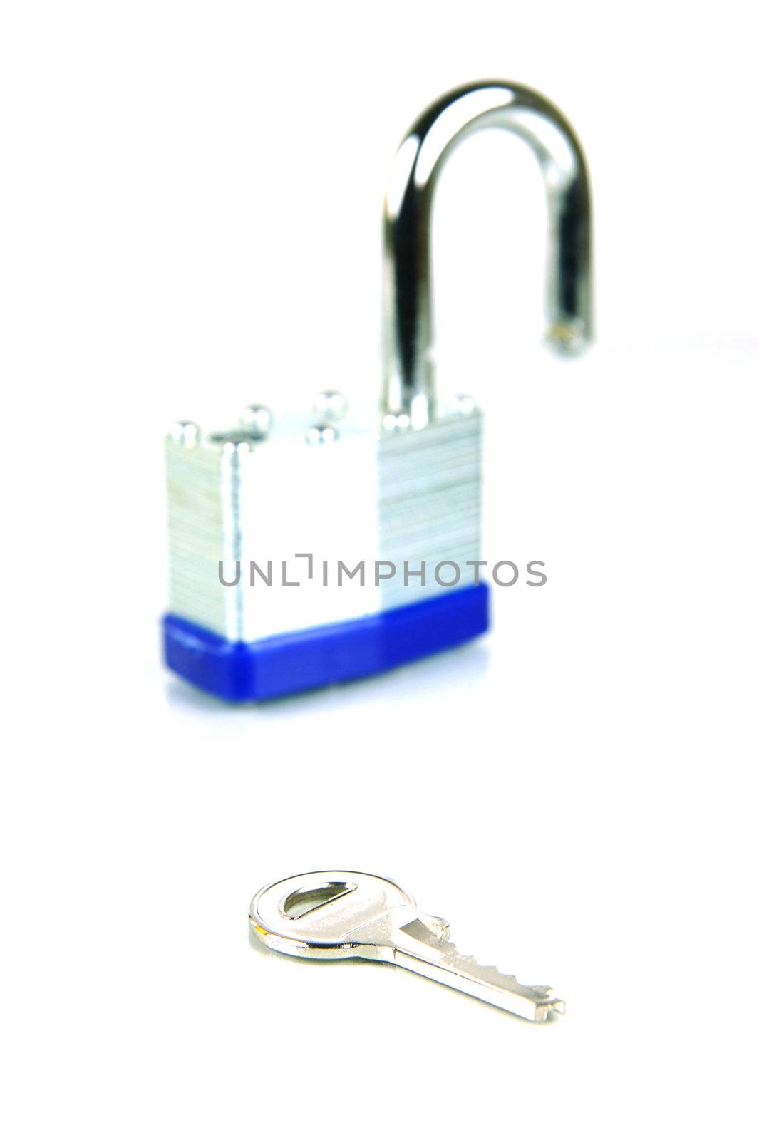 A padlock isolated against a white background