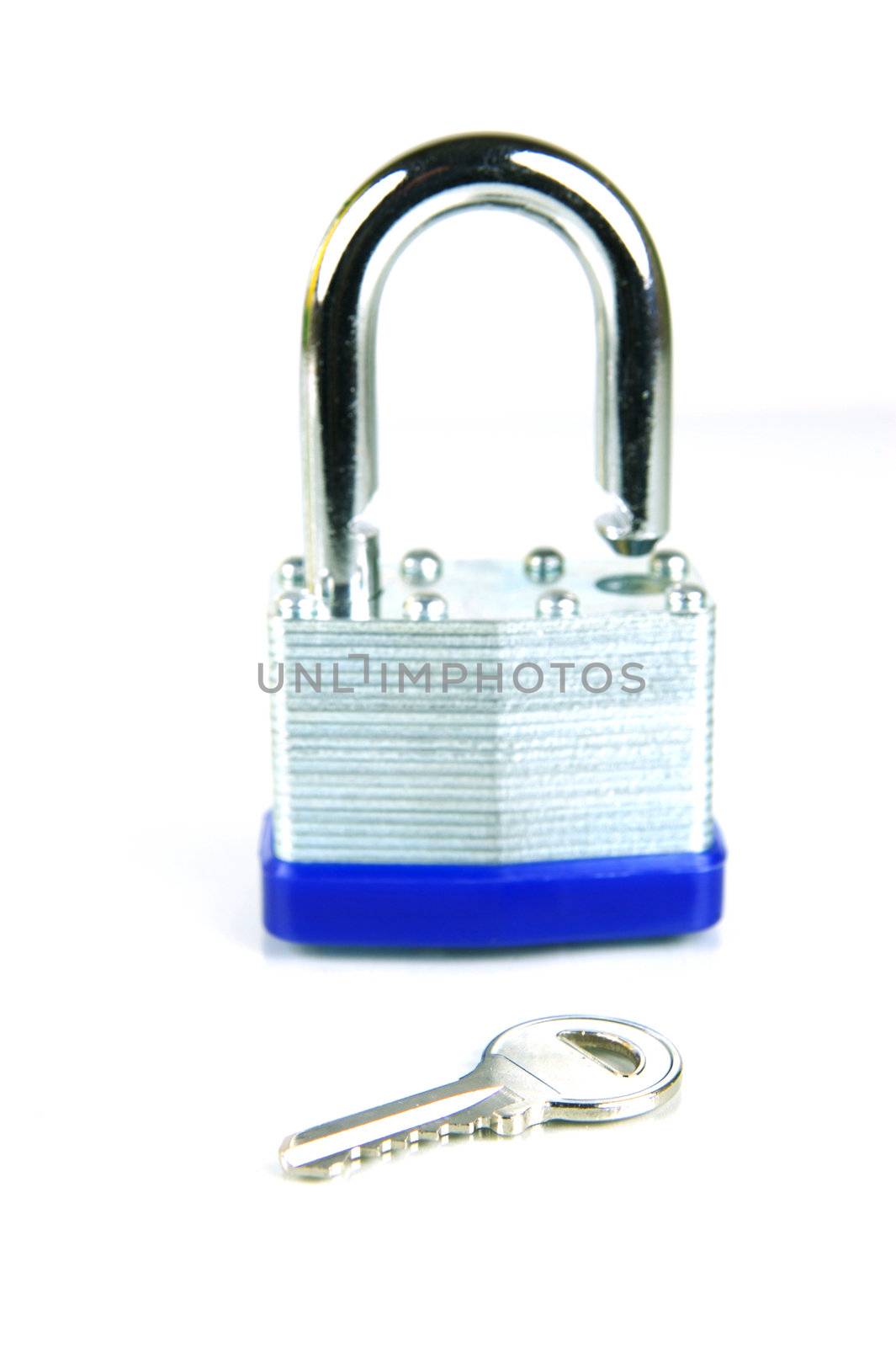 A padlock isolated against a white background