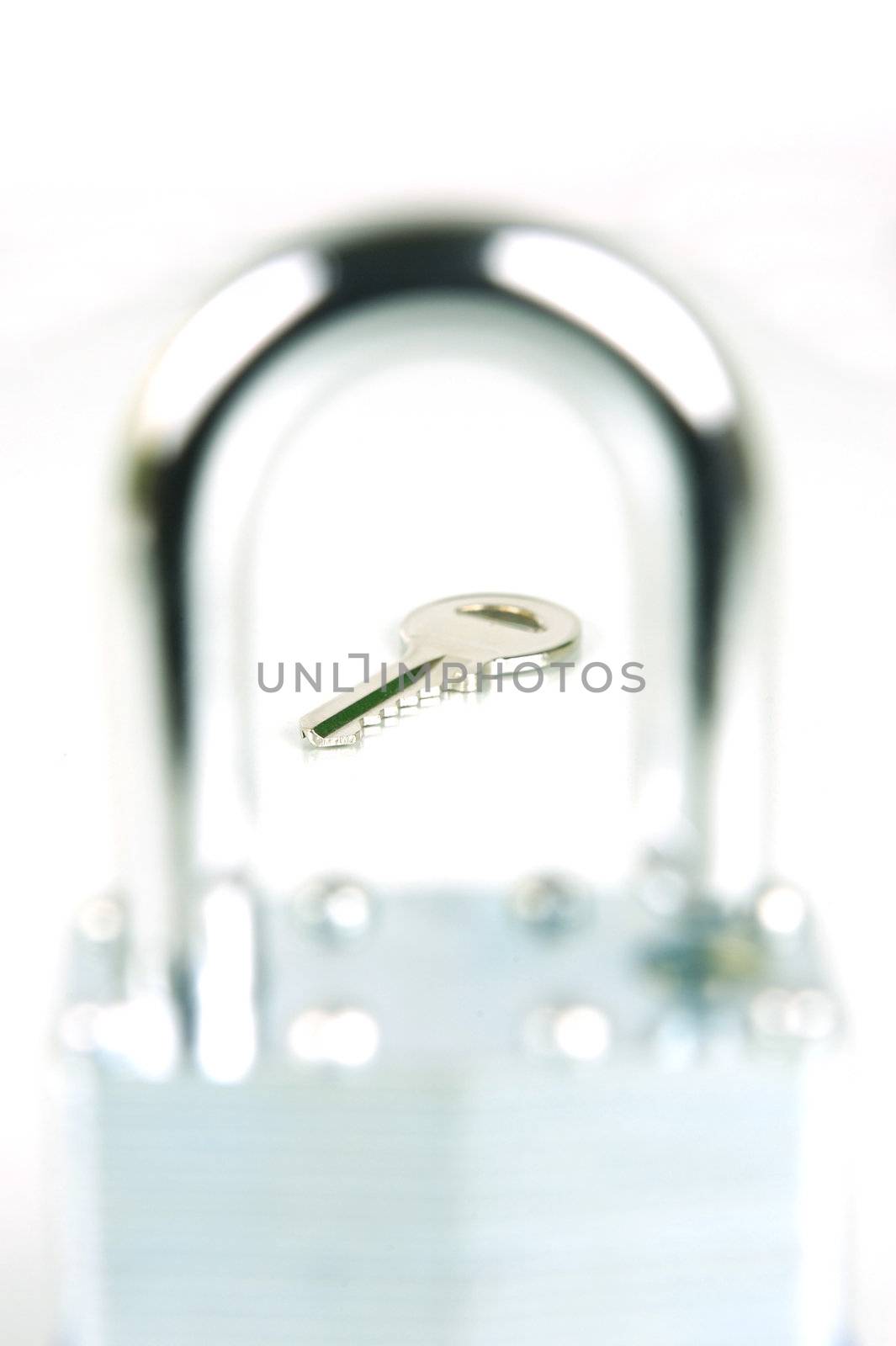 A padlock isolated against a white background