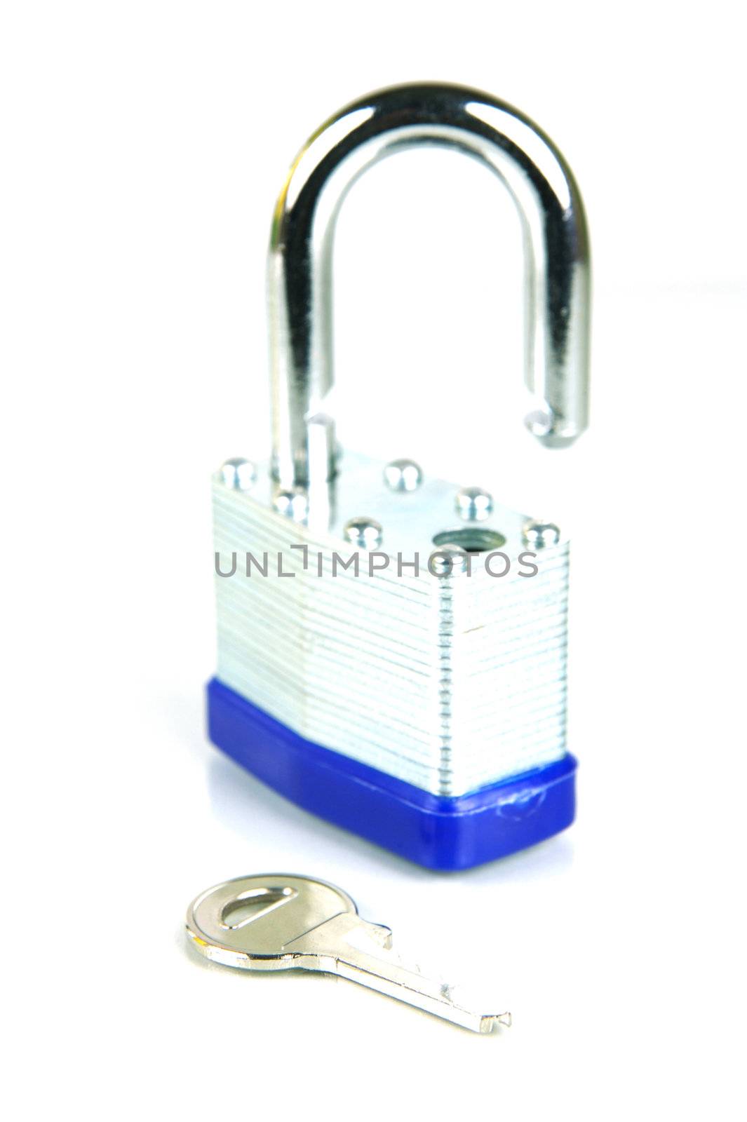 A padlock isolated against a white background