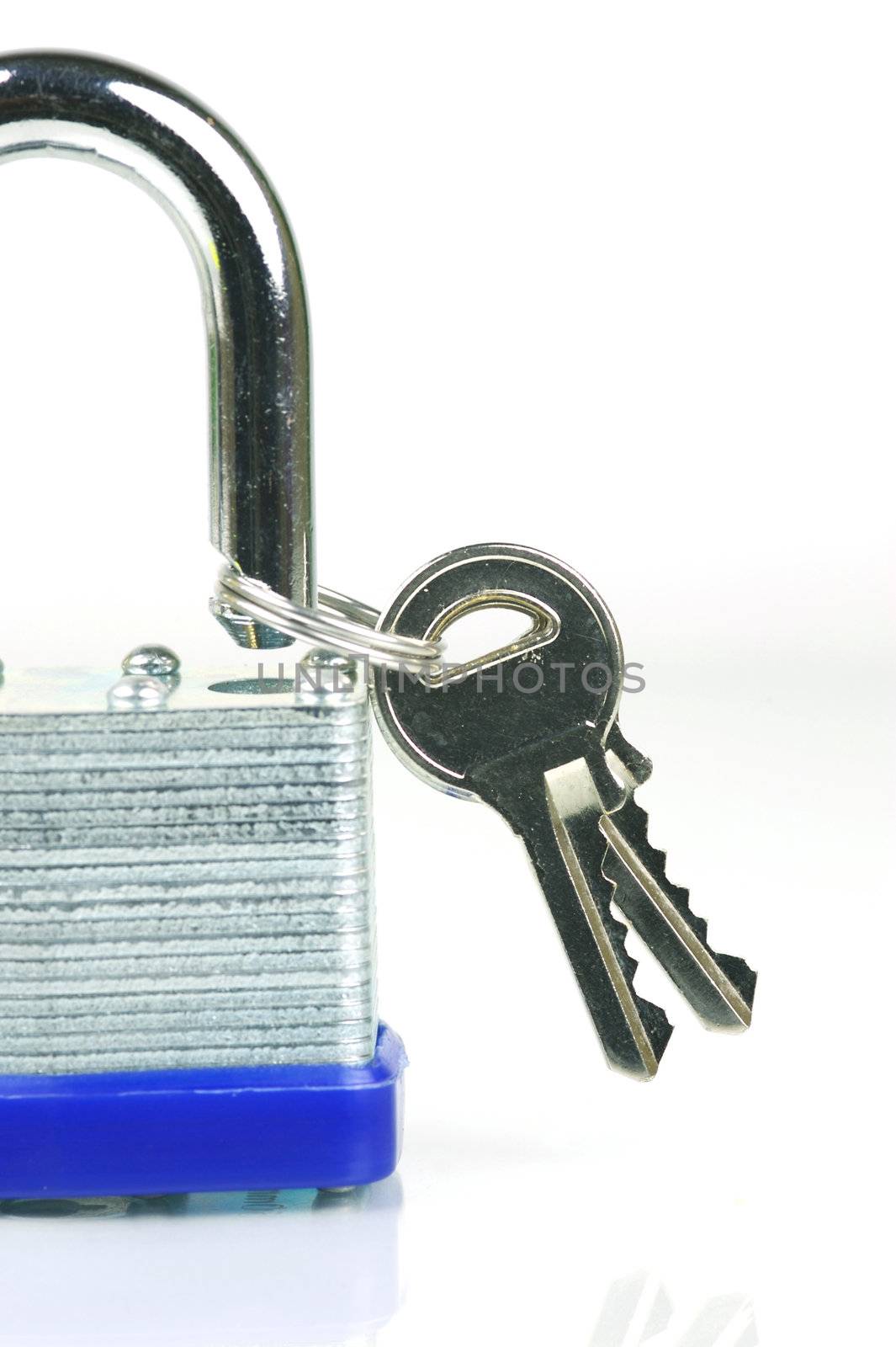 A padlock isolated against a white background