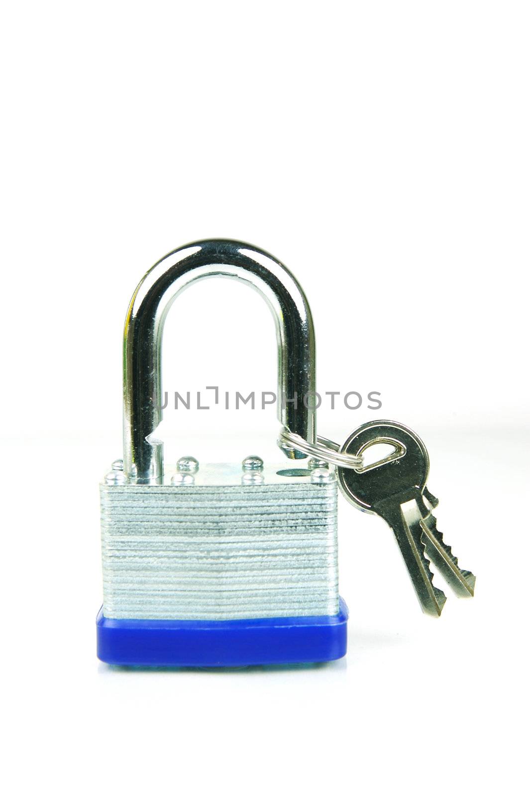 A padlock isolated against a white background