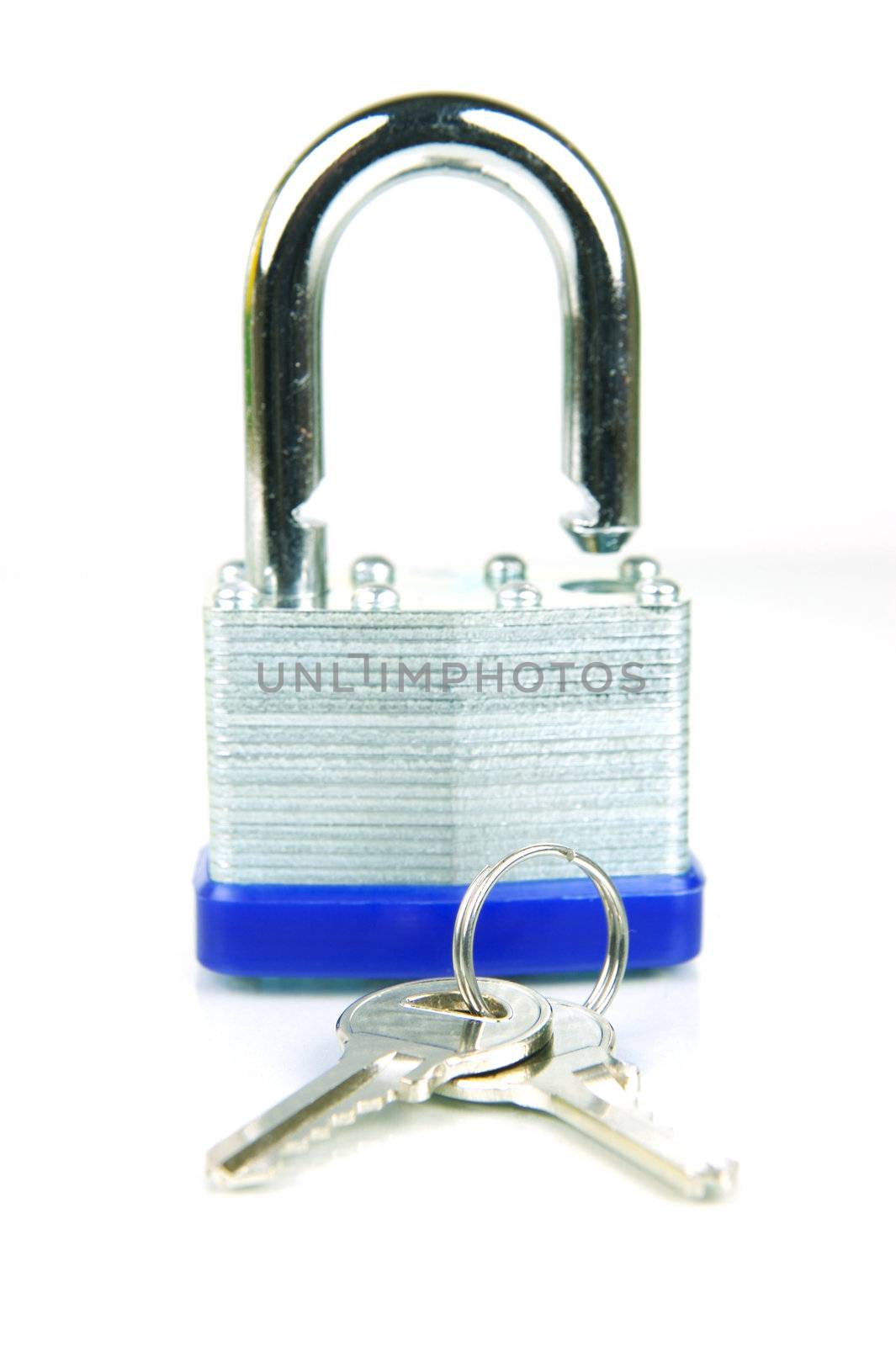 A padlock isolated against a white background