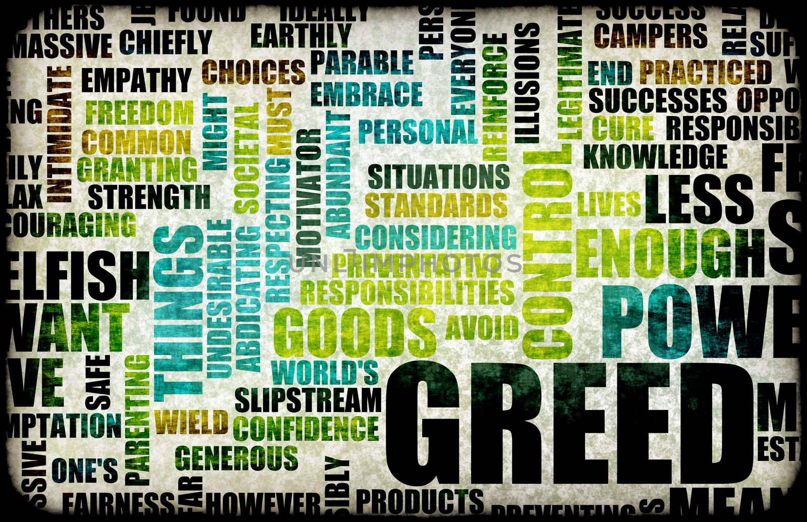 Greed is Good as an Evil Concept Background