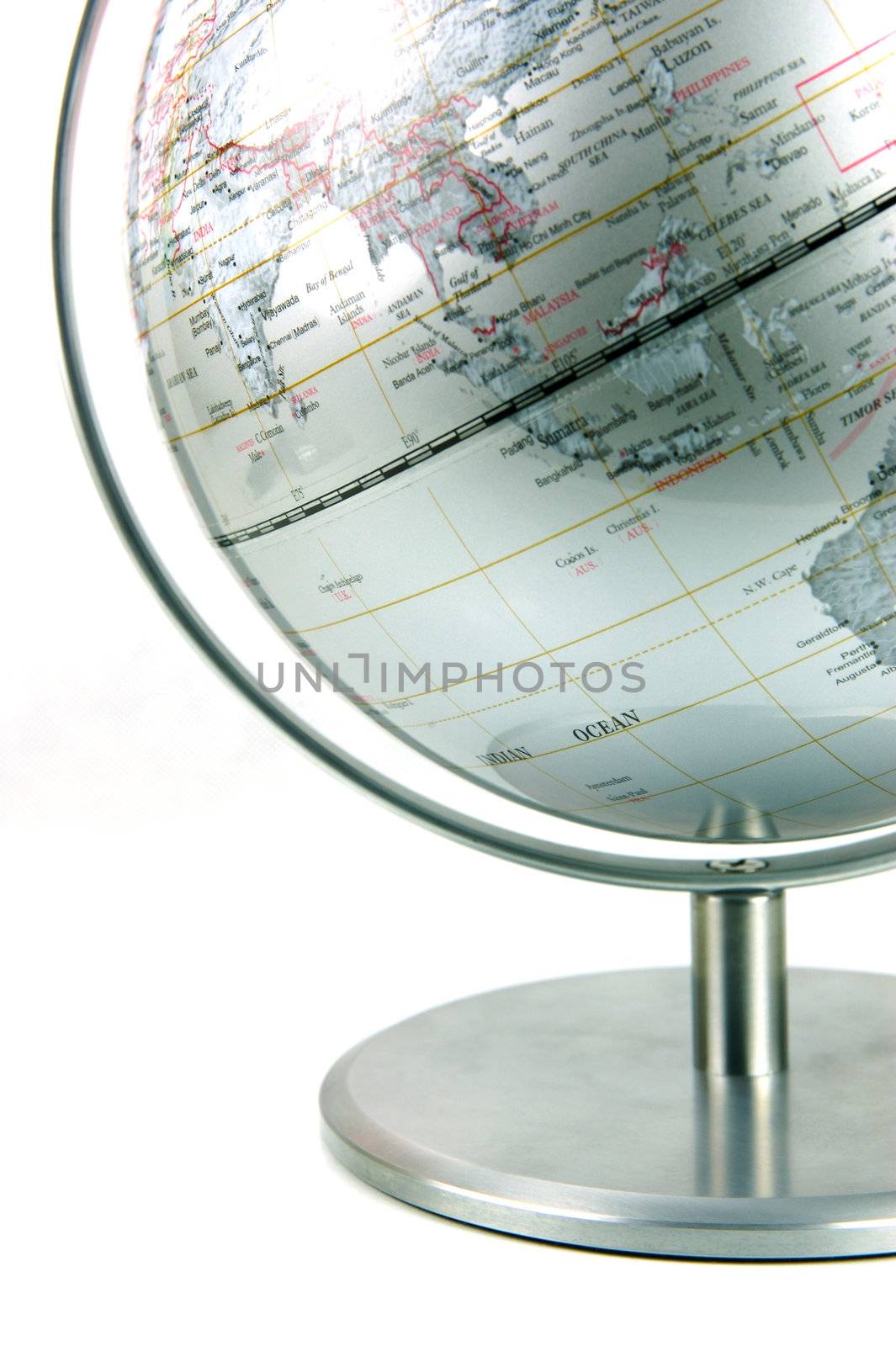 A world globe isolated against a white background