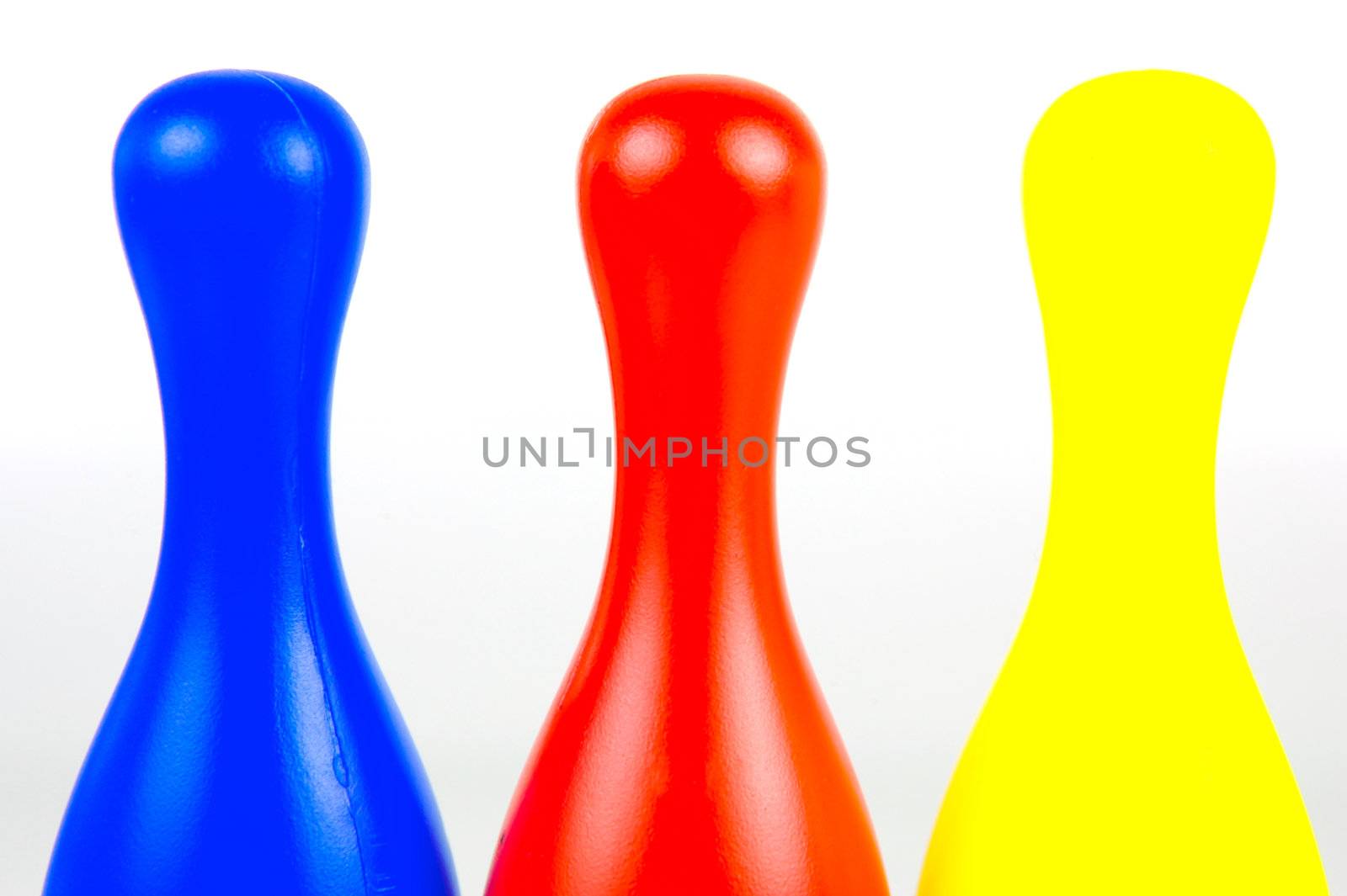 Ten pin bowling pins isolated against a white background